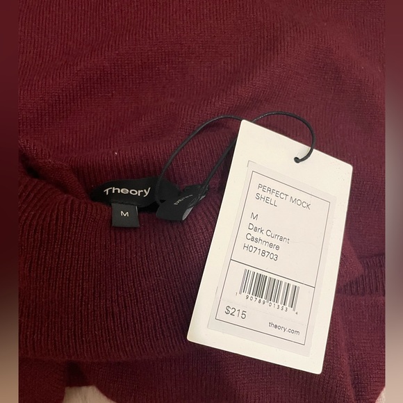 Theory new with tags maroon tank top turtle neck cashmere sweater - Picture 3 of 3